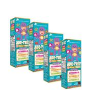 Kit 4 Ade-Trix Infantil Vitaminas A D E 4x30ml Morango Flora Nativa