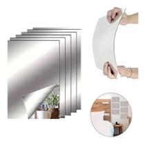 Kit 4 adesivo acrilico espelho espelhado grande 20x30cm