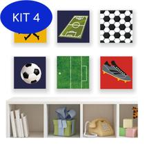 Kit 4 Adesivo Azulejo De Parede Infantil Futebol Menino Bola