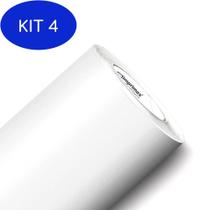 Kit 4 Adesivo De Envelopamento Branco Fosco 3 Metros - Papel E Parede