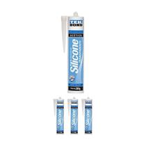 Kit 4 Adesivo De Silicone Transparente 280g Acetico Tekbond