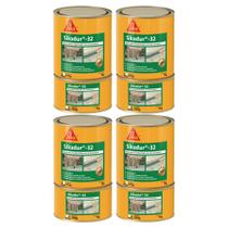 Kit 4 Adesivo Epóxi Premium Cola Tudo Sikadur 32 1kg (a+b)