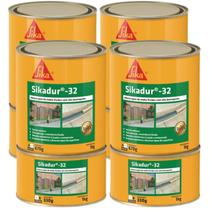 Kit 4 Adesivo Estrutural Cola Ferro Concreto Chumbador Compound Sikadur 32 1kg Capitão Contém
