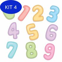 Kit 4 Adesivo Números Matemática Escola Parede Infantil C01