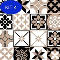 Kit 4 Adesivo Para Cozinha Azulejo Indiano Laminado