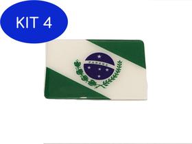 Kit 4 Adesivo resinado da bandeira do estado do Paraná 9x6