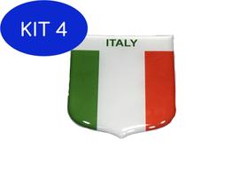 Kit 4 Adesivo resinado em Escudo da bandeira da Itália