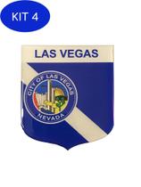 Kit 4 Adesivo Resinado Em Escudo Da Bandeira De Las Vegas