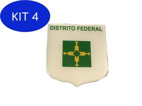 Kit 4 Adesivo resinado em Escudo da bandeira do Distrito Federal