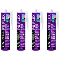 Kit 4 Adesivo Selante Pu Flex 280ml Uso Geral - Unipega
