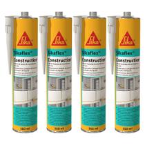 Kit 4 Adesivo Sikaflex Construction Construção Branco 300ml