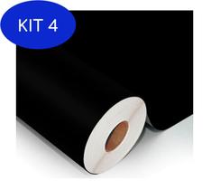 Kit 4 Adesivo Vinil Moveis Envelopamento 1Mx50Cm Preto Fosco