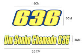 Kit 4 Adesivos 636 Um Sonho Chamado 636 UV Vinil Kit 4 Adesivos 636 Um Sonho Chamado 636 UV Vinil