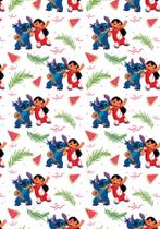 Kit 4 Adesivos Encapar Caderno Espiral Lilo e Stitch