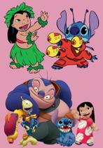 Kit 4 Adesivos Encapar Caderno Espiral Lilo e Stitch