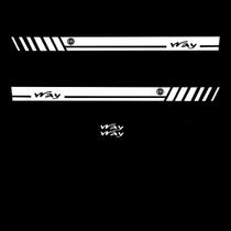 Kit 4 Adesivos Faixa Lateral Fiat Uno Mille Way - Branco