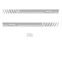 Kit 4 Adesivos Faixa Lateral Fiat Uno Mille Way - Prata