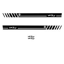 Kit 4 Adesivos Faixa Lateral Fiat Uno Mille Way - Preto Kit 4 Adesivos Faixa Lateral Fiat Uno Mille Way - Preto