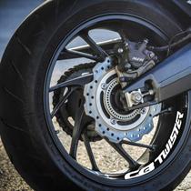 Kit 4 Adesivos Roda Interna Moto Honda CB Twister branco