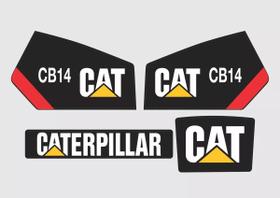 Kit 4 Adesivos Vinil UV Compatível Caterpillar CB14 Kit 4 Adesivos Vinil UV Compatível Caterpillar CB14
