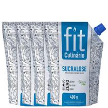 Kit 4 Adoçante Culinário Fit Sucralose em Pó Stevia 400g