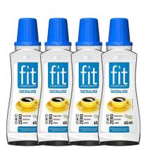 Kit 4 Adoçante Fit Sucralose Líquido Stevia 65ml