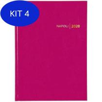 Kit 4 Agenda Executiva Costurada Diária Napoli Feminina
