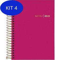 Kit 4 Agenda Executiva Espiral Diária Napoli Feminina 2020