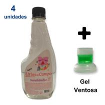 Kit 4 Água para Passar Roupa Aconchego Baby Lilac Floral Lírios do Campo de 500ml Refil - Envio Já - Senalândia