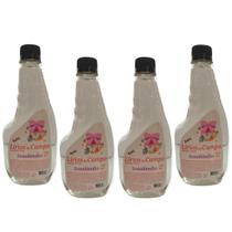Kit 4 Água para Tecido Refil 500ml Lírios Campo Facilitador Passar Perfume Senalândia - Envio Já