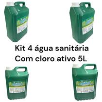 Kit 4 água sanitária qboa 5l com cloro ativo alvejante