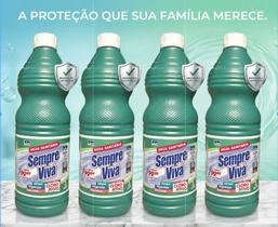 Kit 4 Água Sanitária Sempre Viva 1L - Alvejante e Desinfetante Poderoso Kit 4 Água Sanitária Sempre Viva 1L - Alvejante e Desinfetante Poderoso