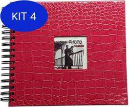 Kit 4 Álbum De Fotos Scrapbook Livro De s Médio - Scenter