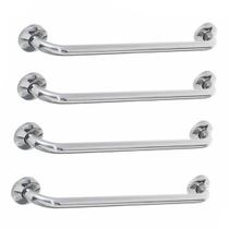 Kit 4 Alças Apoio Banheiro Inox Idoso Cadeirante Deficiente Acessibilidade