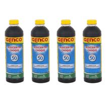 Kit 4 Algicida Choque Genco 1l Eliminador De Algas Para Piscina