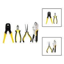 Kit 4 Alicates Crimpador Corte Diagonal Bico Agulha Pressão Kit 4 Alicates Crimpador Corte Diagonal Bico Agulha Pressão
