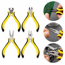 Kit 4 alicates eletronica artesanato bijuterias pesca mini jogo universal meia cana corte diagonal profissional Kit 4 alicates eletronica artesanato bijuterias pesca mini jogo universal meia cana corte diagonal profissional