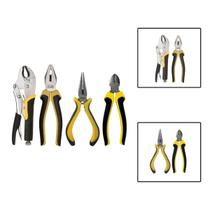 Kit 4 Alicates Pressão Universal Meia Cana Corte Diagonal Kit 4 Alicates Pressão Universal Meia Cana Corte Diagonal