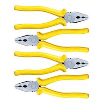 Kit 4 Alicates Universal 8 Polegadas Manutenção Domestica e Profissional Aço Carbono Cabo PVC