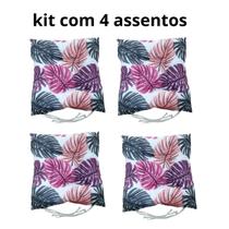 kit 4 almofada assento 50 cm x 50 cm estampada