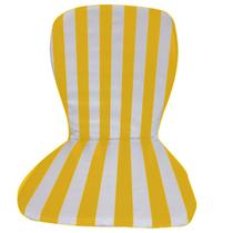 Kit 4 Almofada Cadeira Plástica Impermeável Listrada Amarela