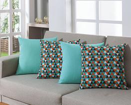 Kit 4 Almofada Decorativa Sala com Zíper Capas de Almofada Sem Enchimento