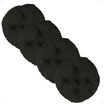 Kit 4 Almofada Futton Redondo 40cm Liso Decoração Macia Cheia Cadeira Sala Jantar Sofá Cama Pallet