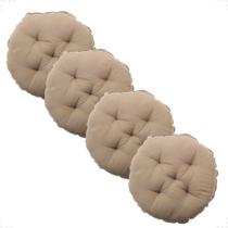 Kit 4 Almofada Futton Redondo 40cm Liso Decoração Macia Cheia Cadeira Sala Jantar Sofá Cama Pallet