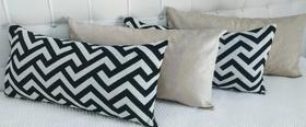 Kit 4 Almofada Retangulares Jacquard Chevron Sued Kit 4 Almofada Retangulares Jacquard Chevron Sued