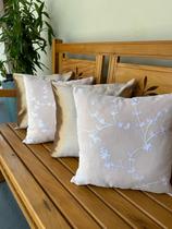 kit 4 almofadadas Bordadas Floral Luxo 42cm*42cm