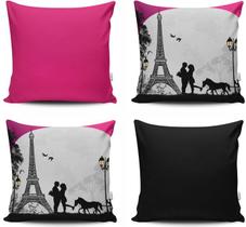 Kit 4 Almofadas 45x45 Tecido Estampado Com Refil Linha Suave