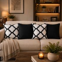Kit 4 Almofadas Cheia Decorativas Geométrica 45x45 Estampada Kit 4 Almofadas Cheia Decorativas Geométrica 45x45 Estampada