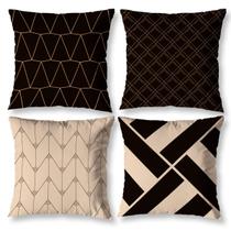 Kit 4 Almofadas Cheias 40cm x 40cm para Sala Quarto Sofá Várias Estampas Digitais Decorativas