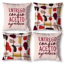 Kit 4 Almofadas Cheias 40cm x 40cm para Sala Quarto Sofá Várias Estampas Digitais Decorativas